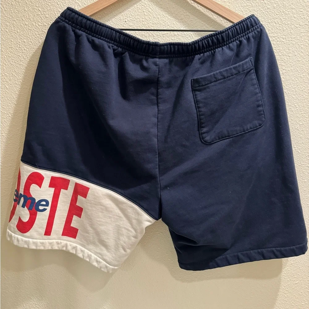 Supreme / Lacoste Side Panel Shorts FW19 Blue L - Picture 2 of 3